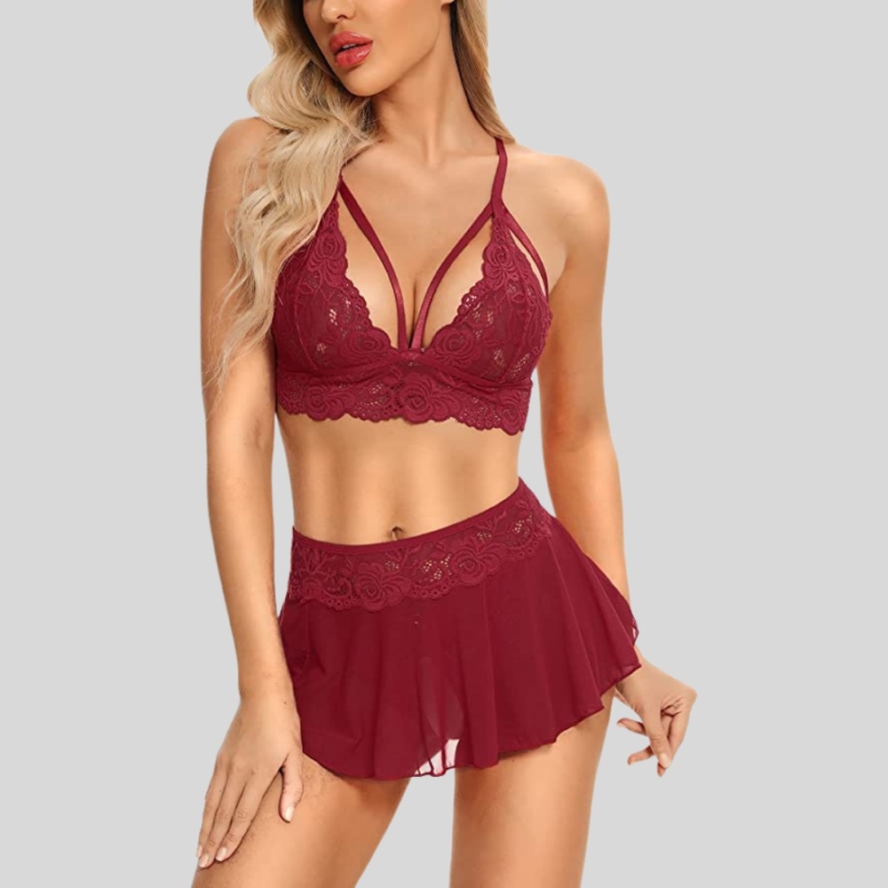 Genhoo Three Piece Lingerie Set